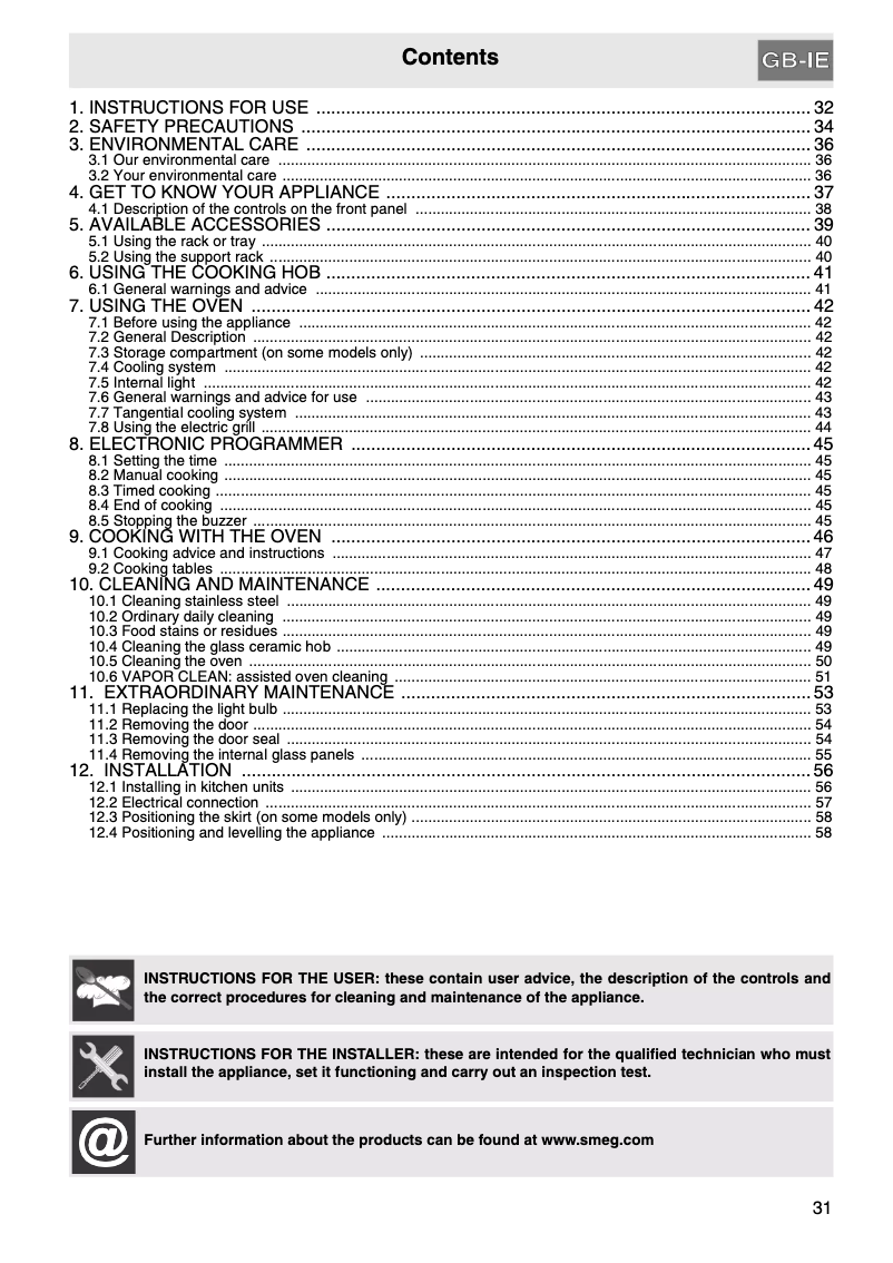 Page n°1 - Manuel utilisateur Smeg CO68CMP9
