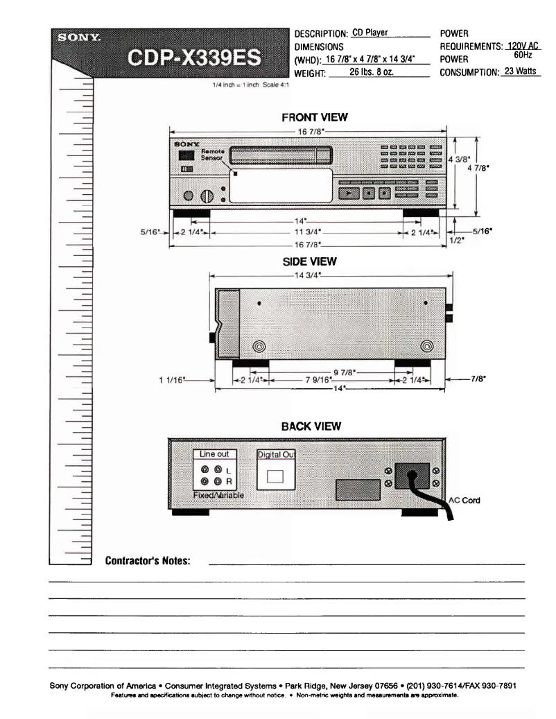 Image de la première page du manuel de l'appareil CDP-X339ES