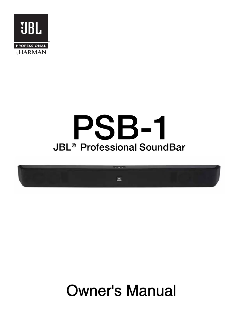 Page 1 of the manual User Manual JBL PSB-1 PRO