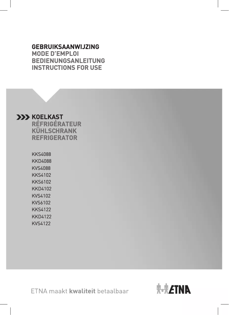 Page 1 de la notice Manuel utilisateur Etna KKS4122