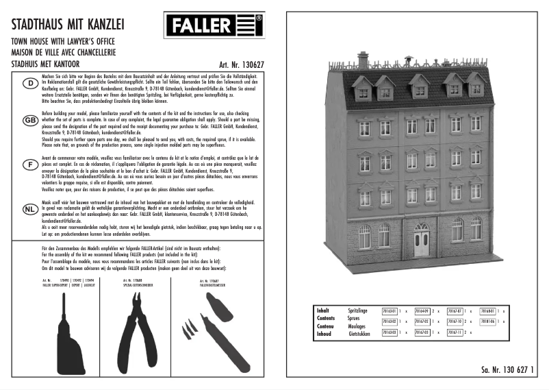Page n°1 - Manuel utilisateur Faller 130627