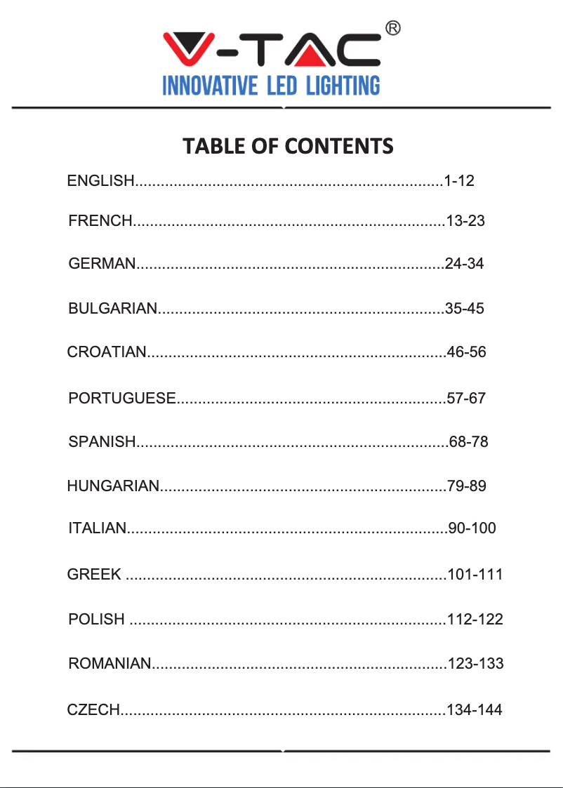Página 1 del manual Manual de usuario V-TAC VT-5113