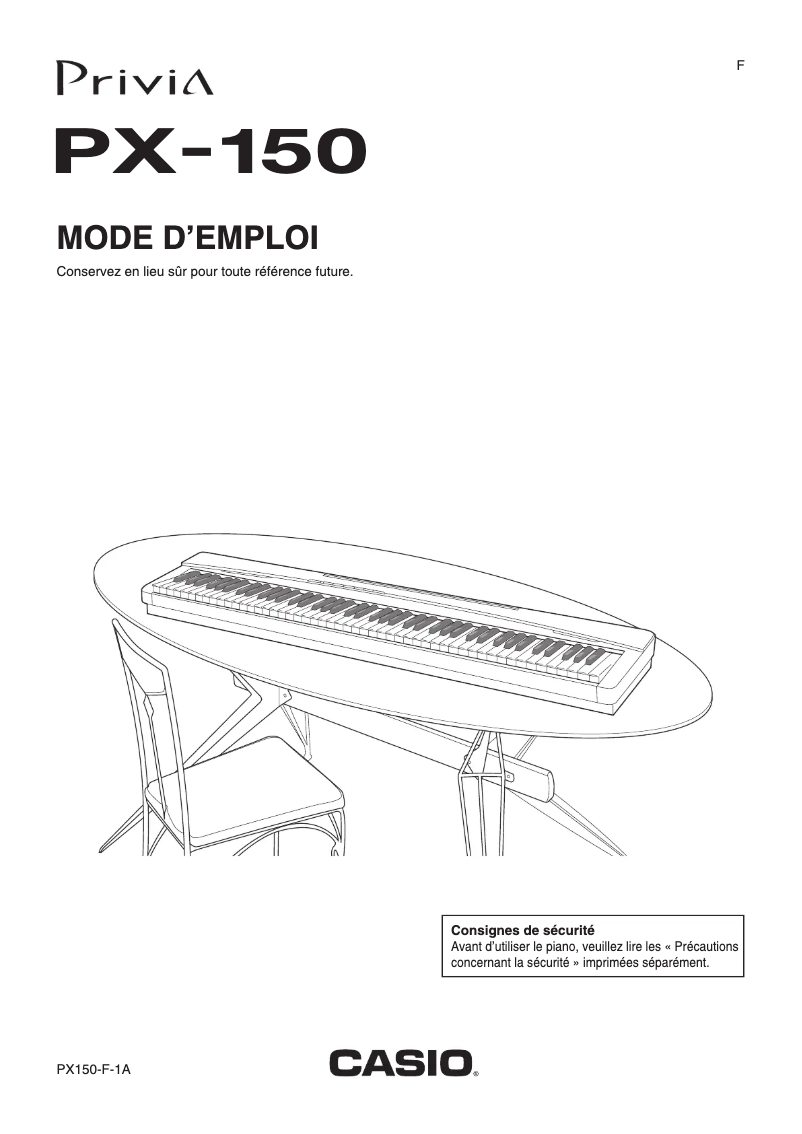 Image de la première page du manuel de l'appareil Privia PX-150
