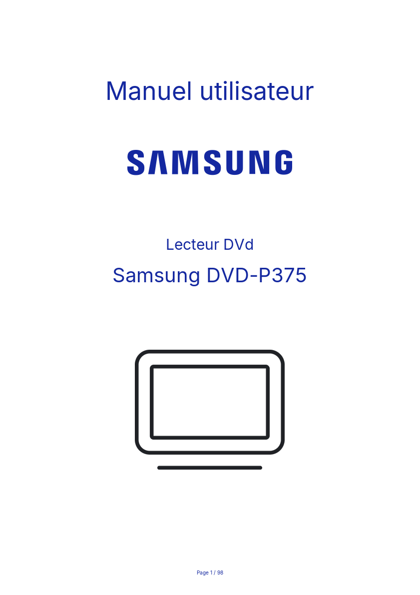 Image de la première page du manuel de l'appareil DVD-P375