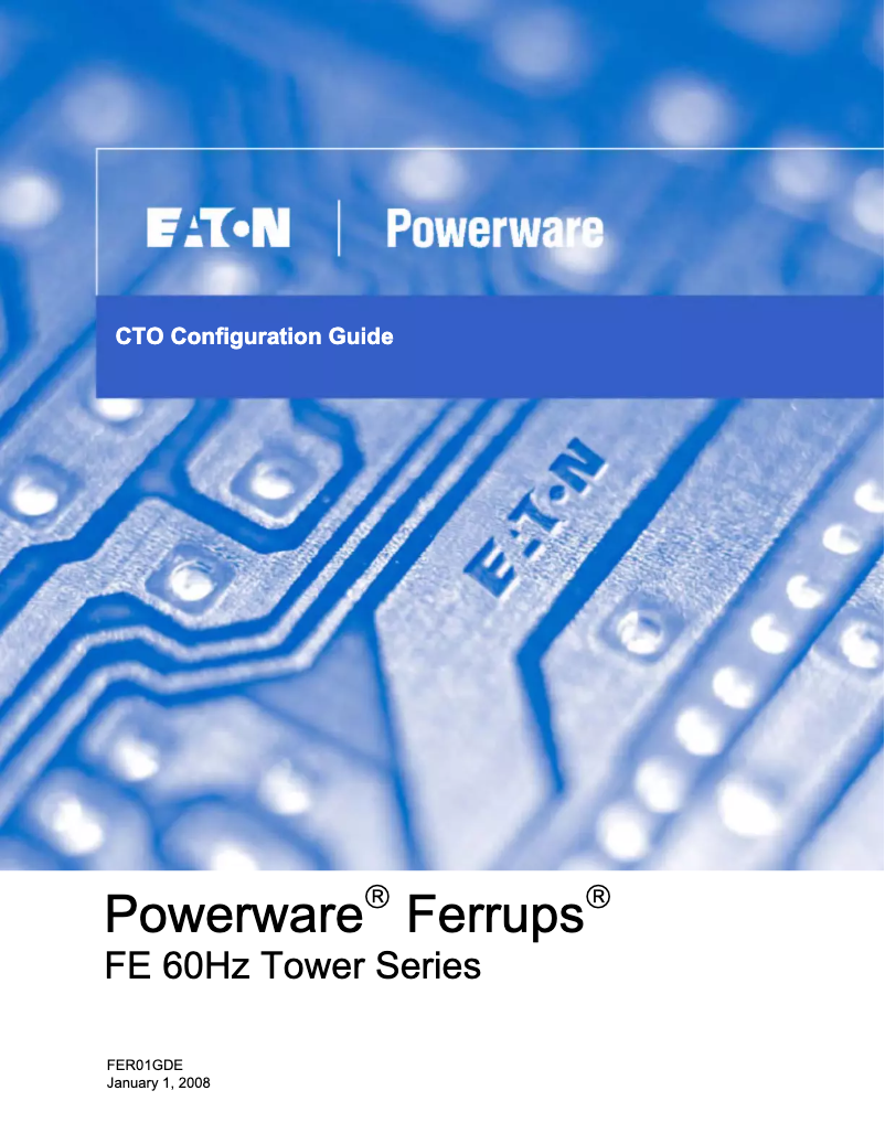 Page 1 de la notice Manuel utilisateur Eaton FE1.15KVA