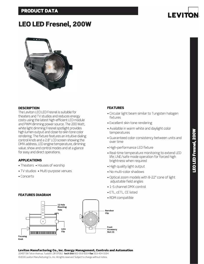 Page 1 de la notice Manuel utilisateur Leviton Leo LFD10-30B