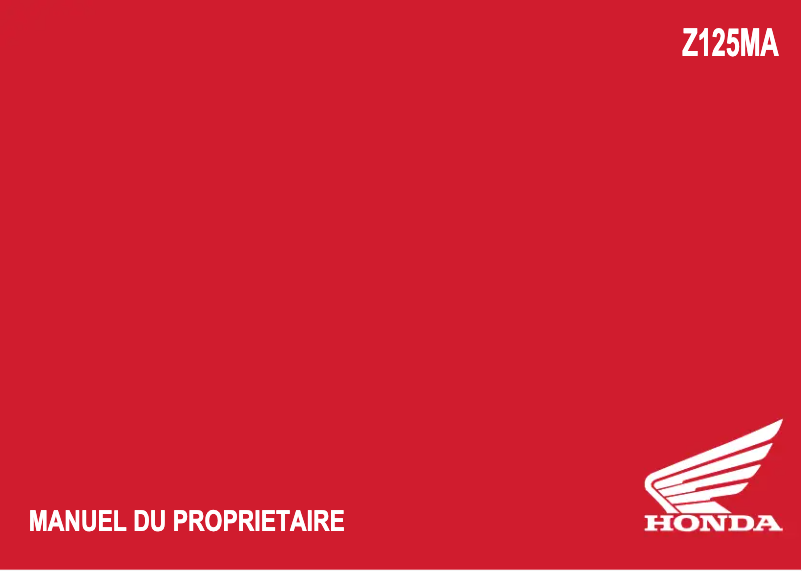 Página 1 del manual Manual de usuario Honda Z125MA (2022)