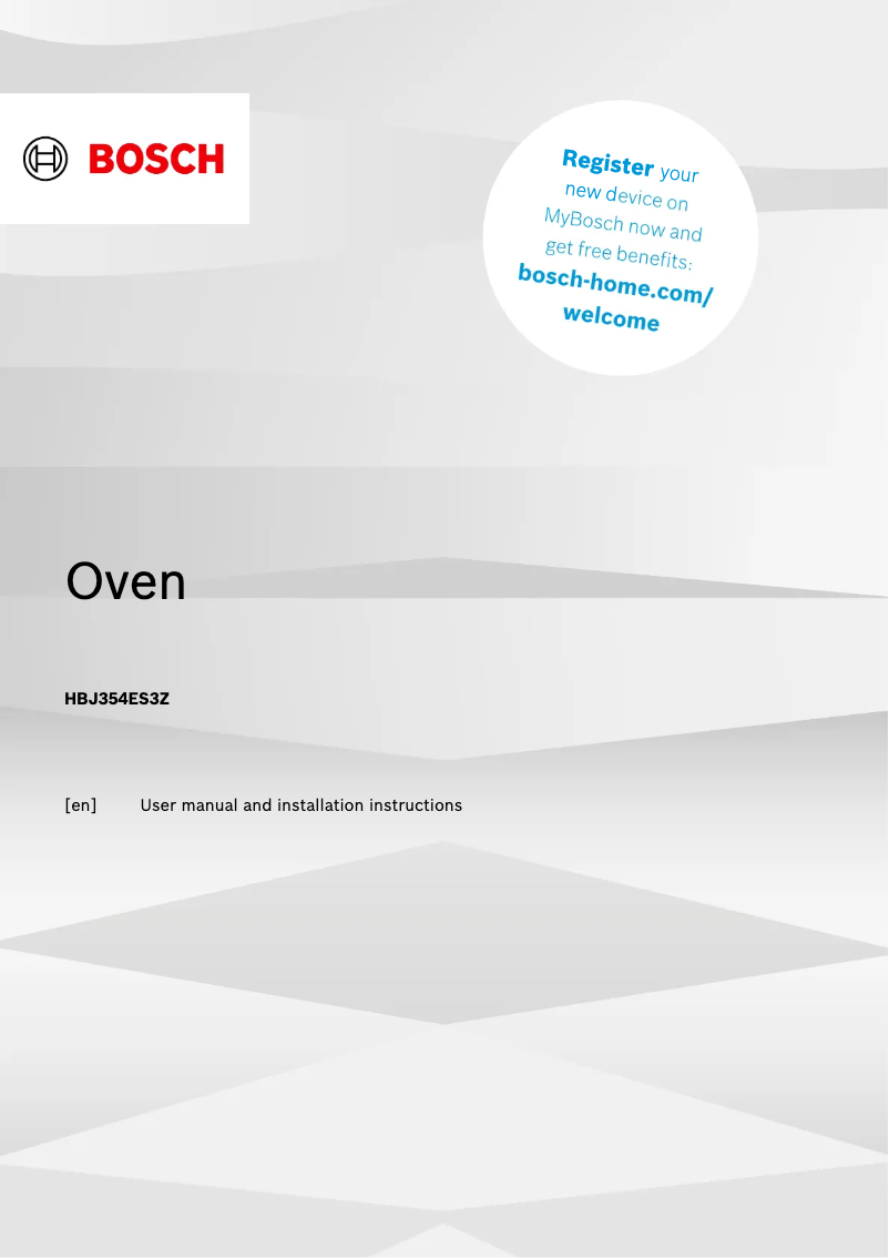 Image de la première page du manuel de l'appareil HBJ354ES3Z