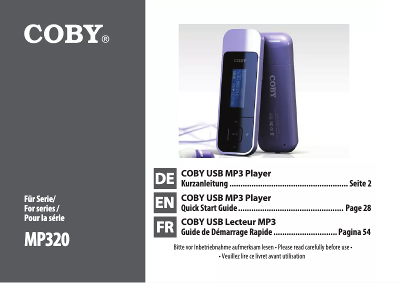 Página 1 del manual Manual de usuario Coby MP320