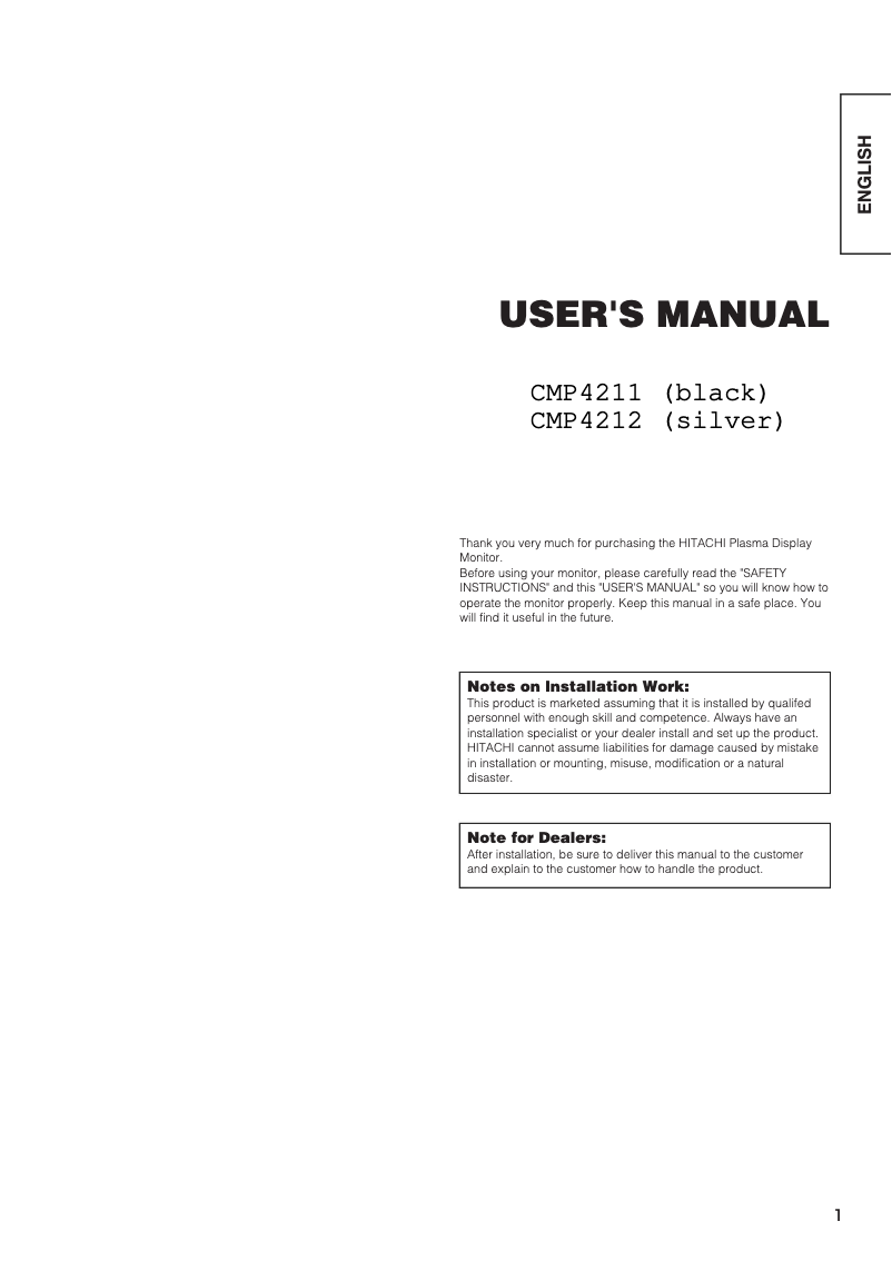 Image de la première page du manuel de l'appareil CMP4211U