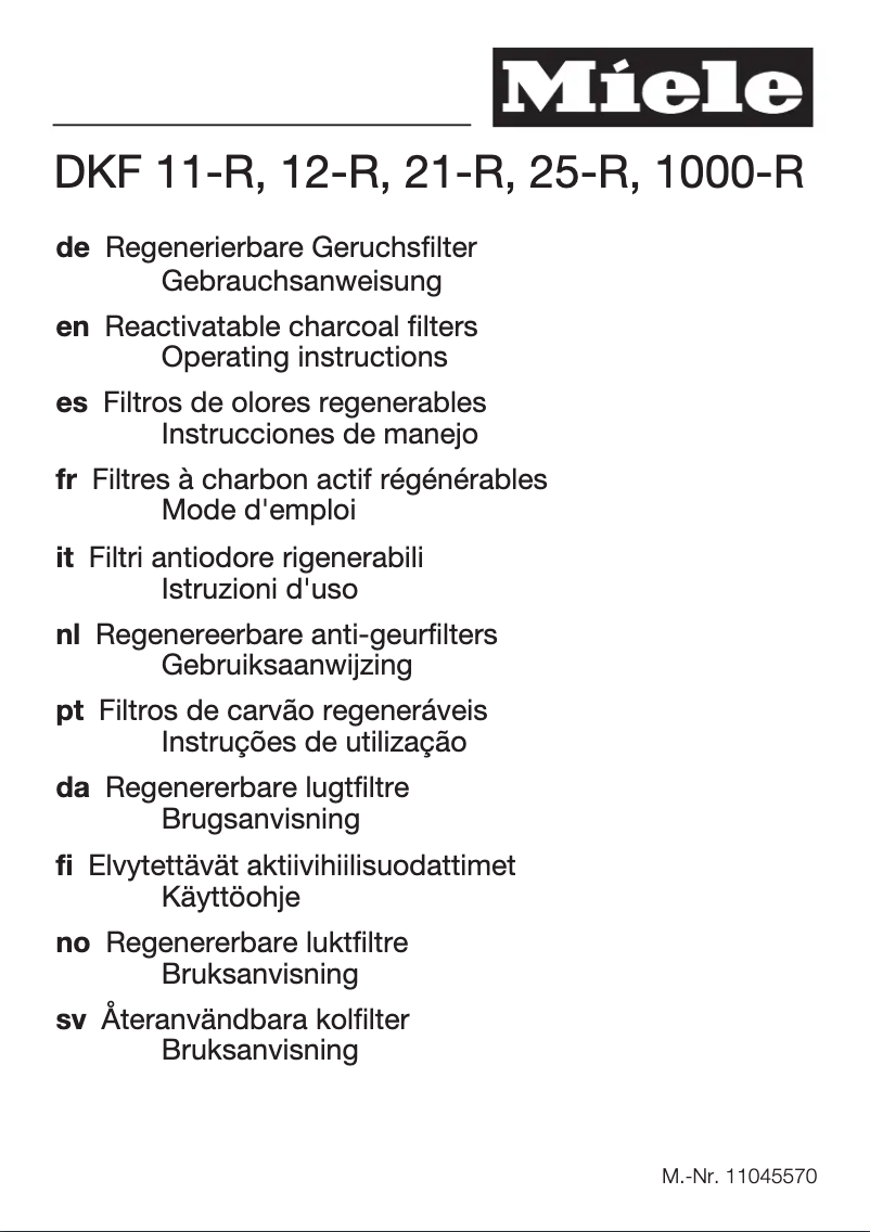Page n°1 - Mode d'emploi Miele DKF 11-R