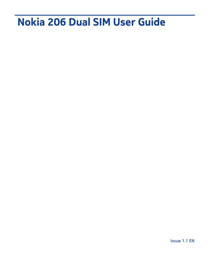 Page 1 de la notice Manuel utilisateur Nokia Asha 206 Dual SIM