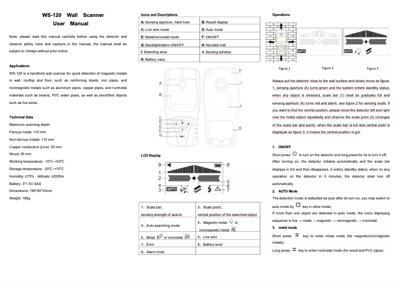 Image de la première page du manuel de l'appareil WS-120