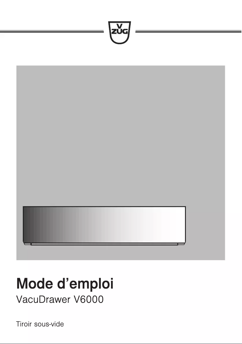 Page 1 de la notice Manuel utilisateur V-Zug VacuDrawer V6000 14