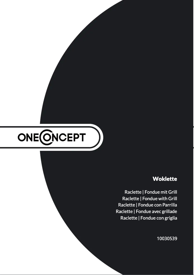 Page n°1 - Manuel utilisateur OneConcept Raclette
