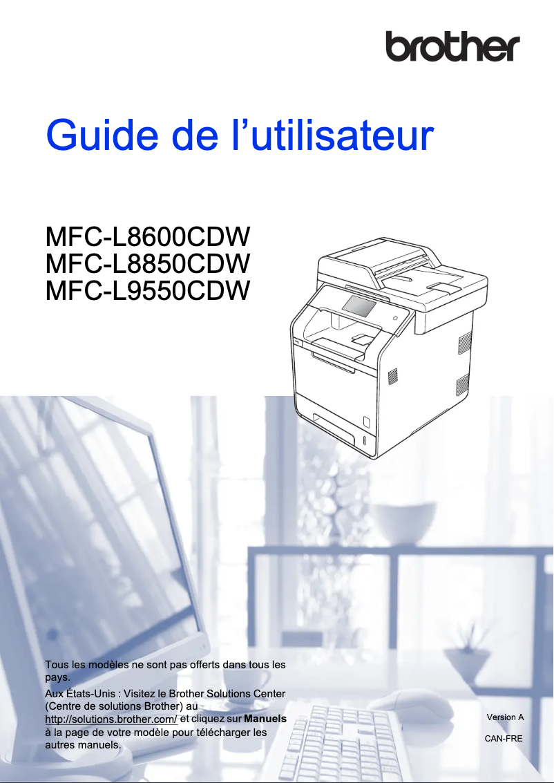 Page 1 de la notice Manuel utilisateur Brother MFC-L9550CDW