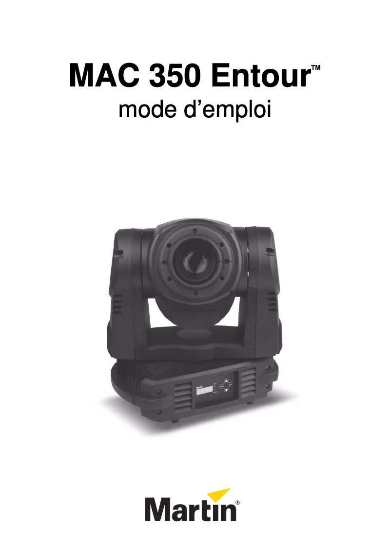 Page n°1 - Manuel utilisateur Martin MAC 350 Entour