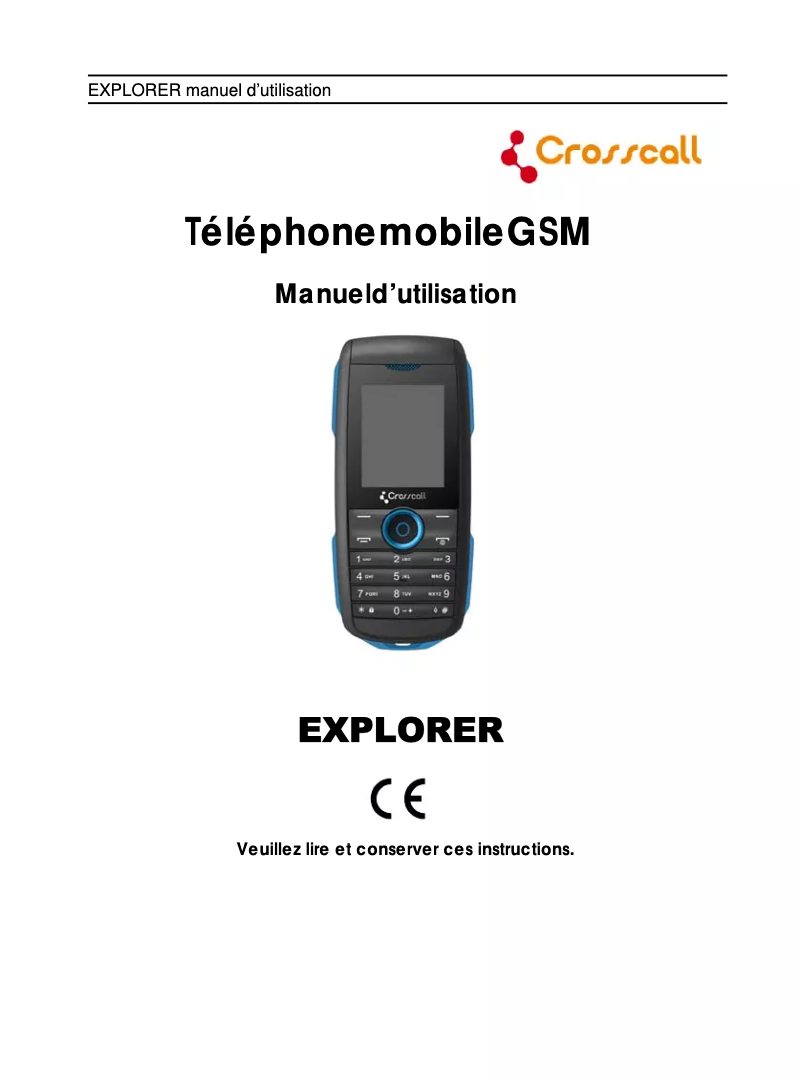 Page 1 de la notice Manuel utilisateur Crosscall Explorer