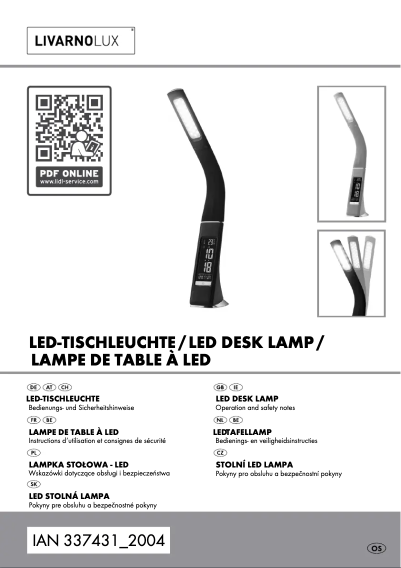 Page 1 de la notice Manuel utilisateur Livarno Lux IAN 337431