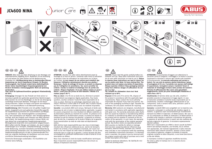 Page n°1 - Instructions / montage Abus NINA JC4600