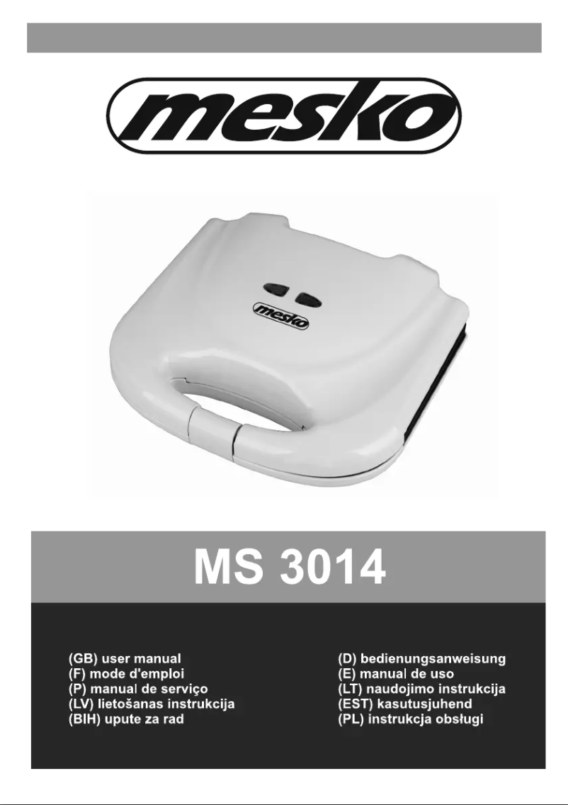 Page 1 de la notice Manuel utilisateur Mesko MS 3014