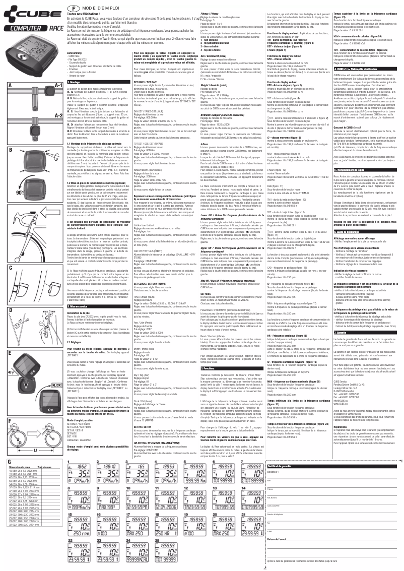 Page n°1 - Manuel utilisateur Kettler Race