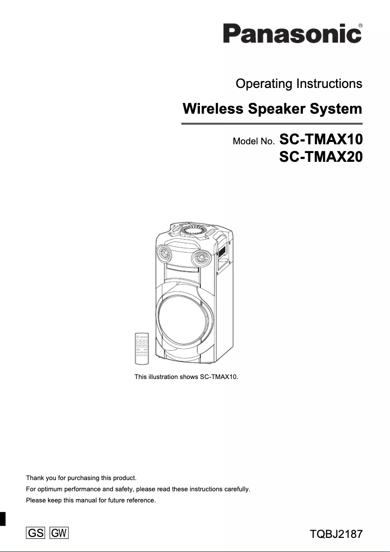 Page n°1 - Manuel utilisateur Panasonic SC-TMAX20