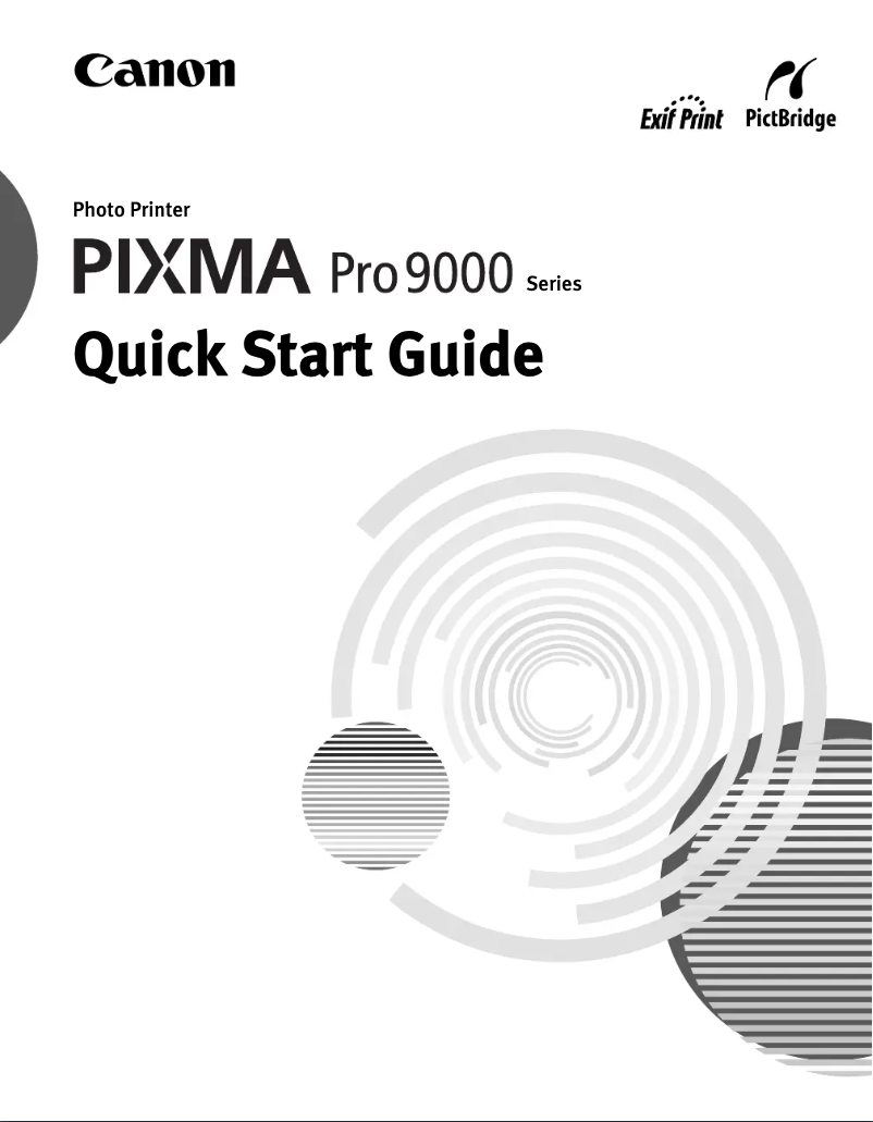 Page 1 de la notice Guide de démarrage rapide Canon Pixma Pro9000
