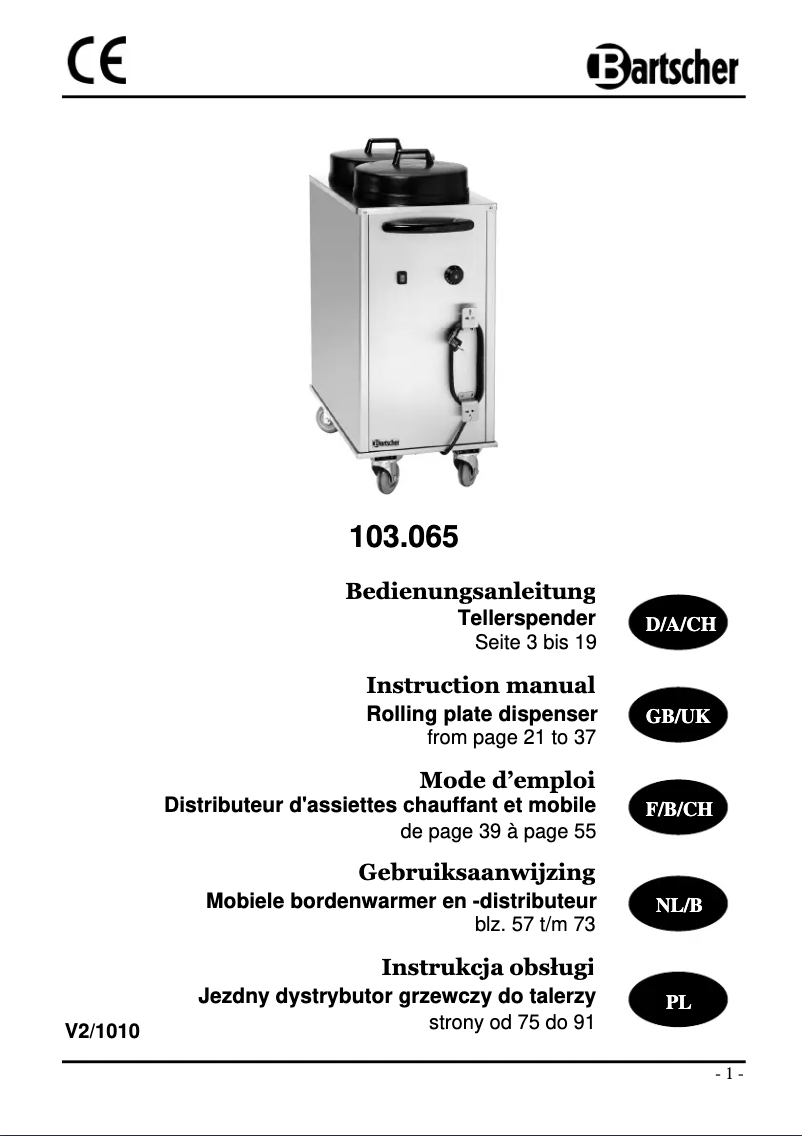 Image de la première page du manuel de l'appareil 103065