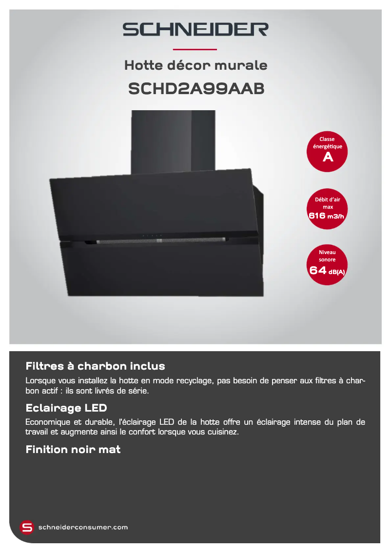 Page 1 de la notice Manuel utilisateur Schneider SCHD2A99AAB