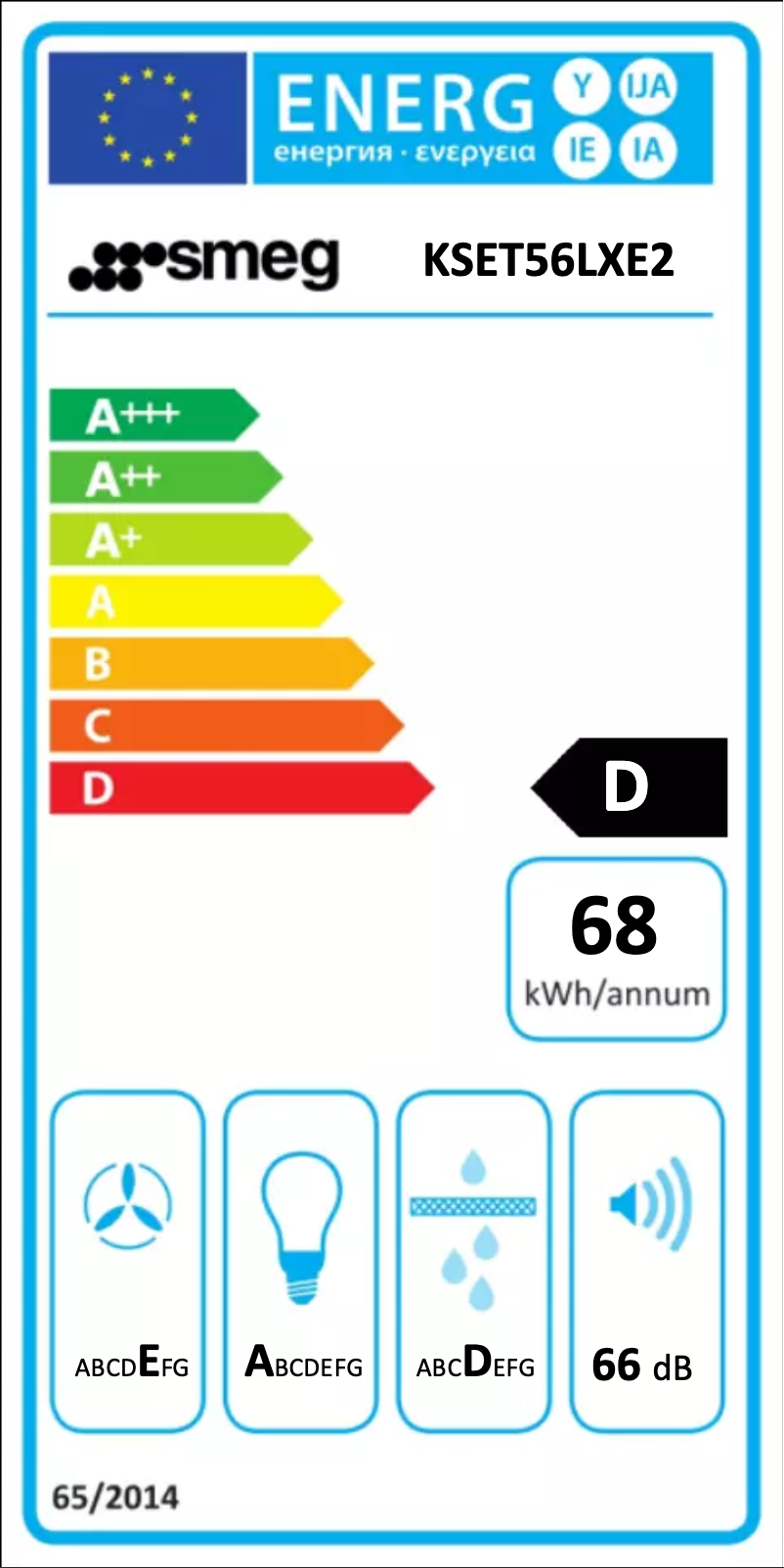 Page n°1 - Label énergétique Smeg KSET56LXE2
