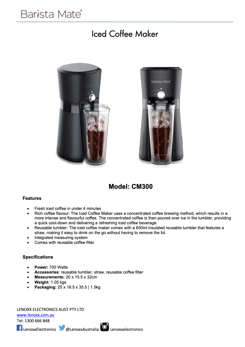 Image de la première page du manuel de l'appareil CM300