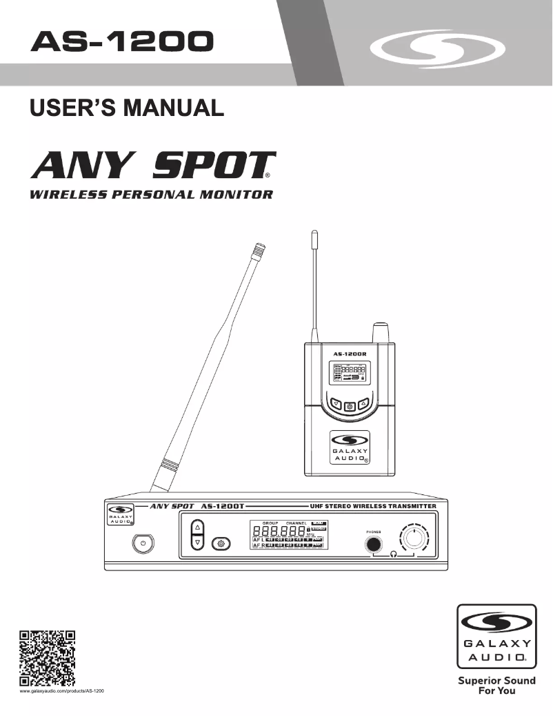 Page n°1 - Manuel utilisateur Galaxy Audio AS-1200