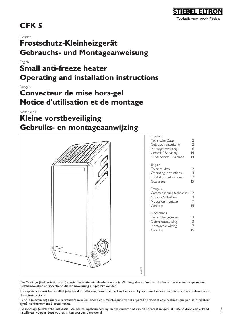 Image de la première page du manuel de l'appareil CKV 5