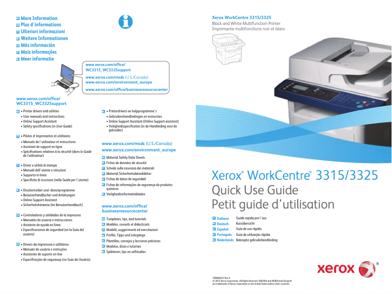 Página 1 del manual Manual de usuario Xerox WorkCentre 3315