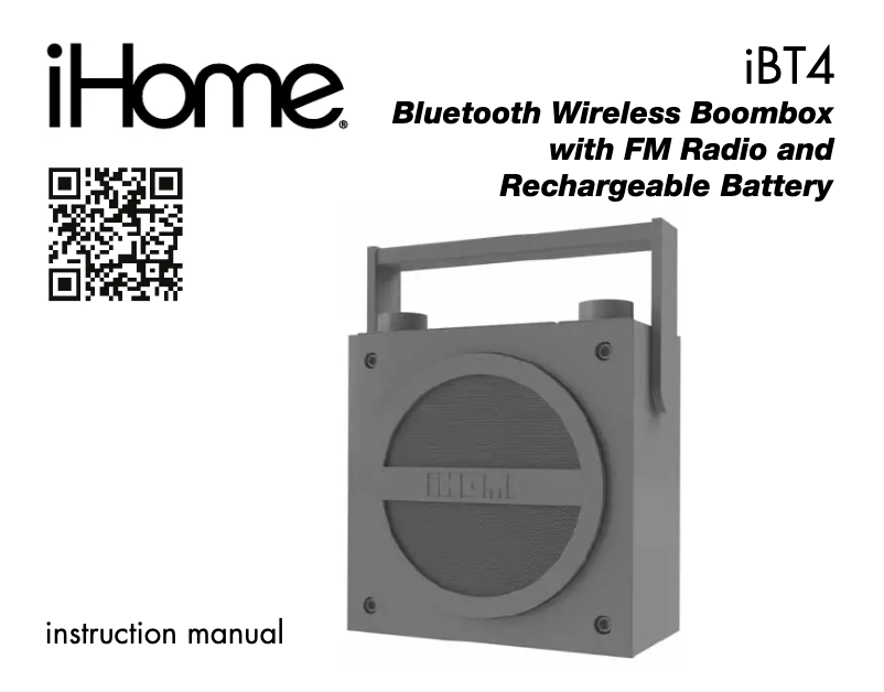Page n°1 - Manuel utilisateur iHome iBT4
