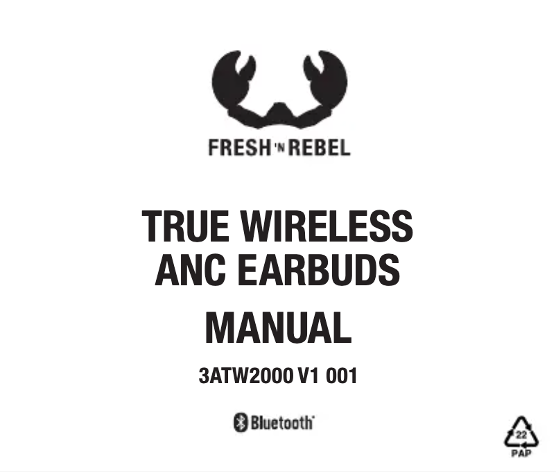 Page n°1 - Manuel utilisateur Fresh 'n Rebel True Wireless ANC Earbuds