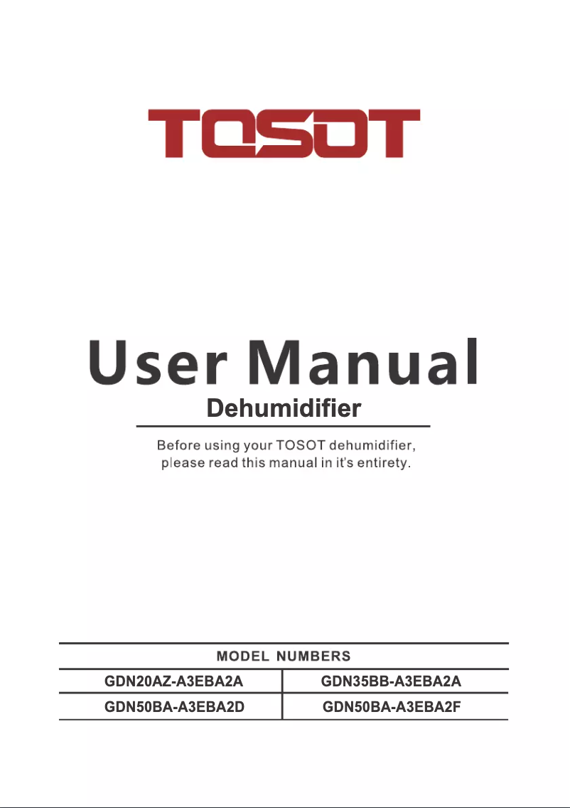 Page n°1 - Manuel utilisateur TOSOT GDN50BA-A3EBA2F