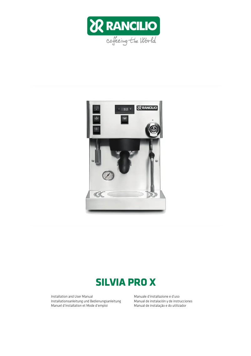Image de la première page du manuel de l'appareil Silvia Pro X