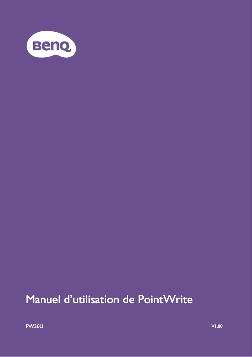 Page 1 de la notice Manuel utilisateur BenQ PointWrite PW30U