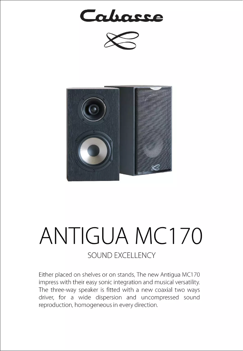 Page 1 de la notice Fiche technique Cabasse Antigua MC170