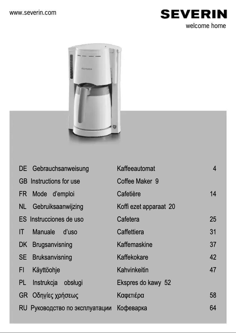 Page n°1 - Manuel utilisateur Severin KA 9485