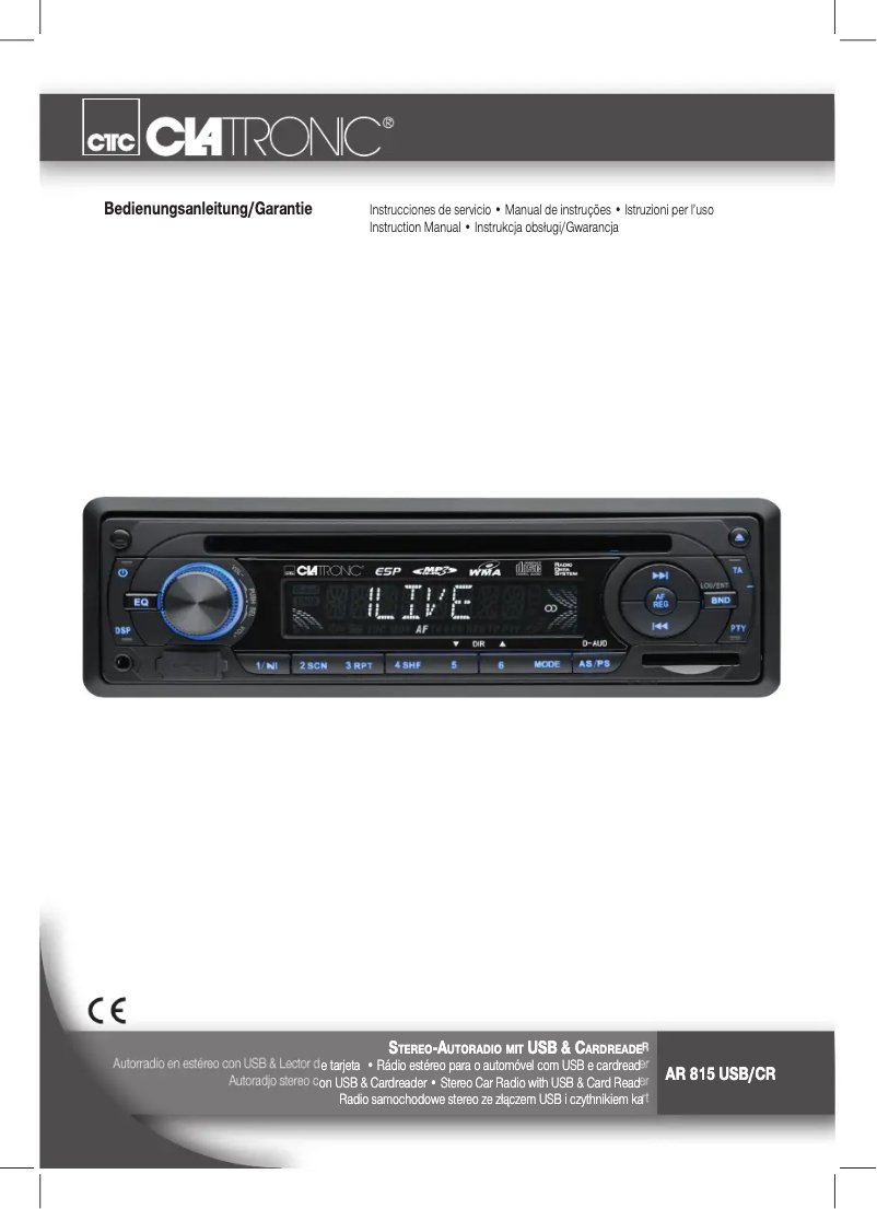 Page 1 de la notice Manuel utilisateur Clatronic AR 815