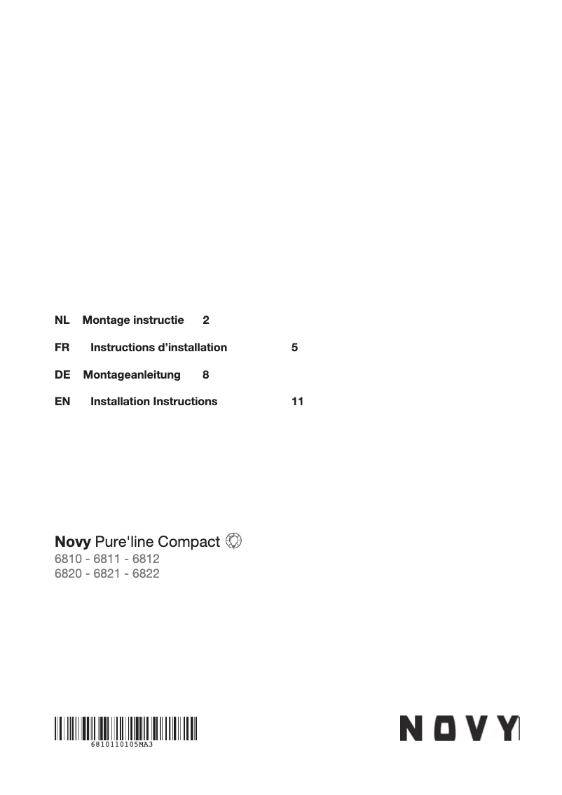 Page n°1 - Manuel utilisateur Novy 6820