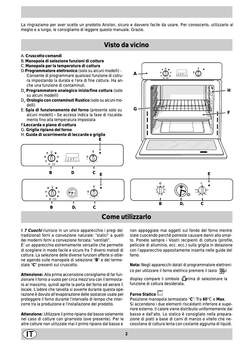 Page 1 de la notice Manuel utilisateur Ariston Thermo FD 87 ICE