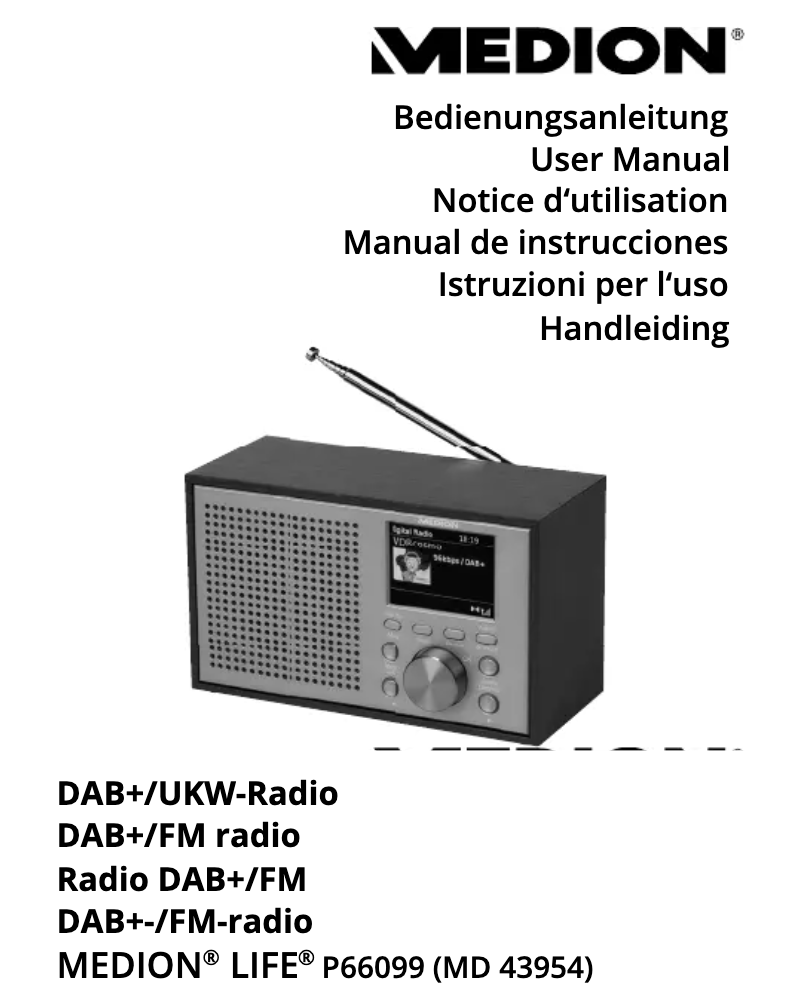 Page n°1 - Manuel utilisateur Medion LIFE P66099 (MD 43954)