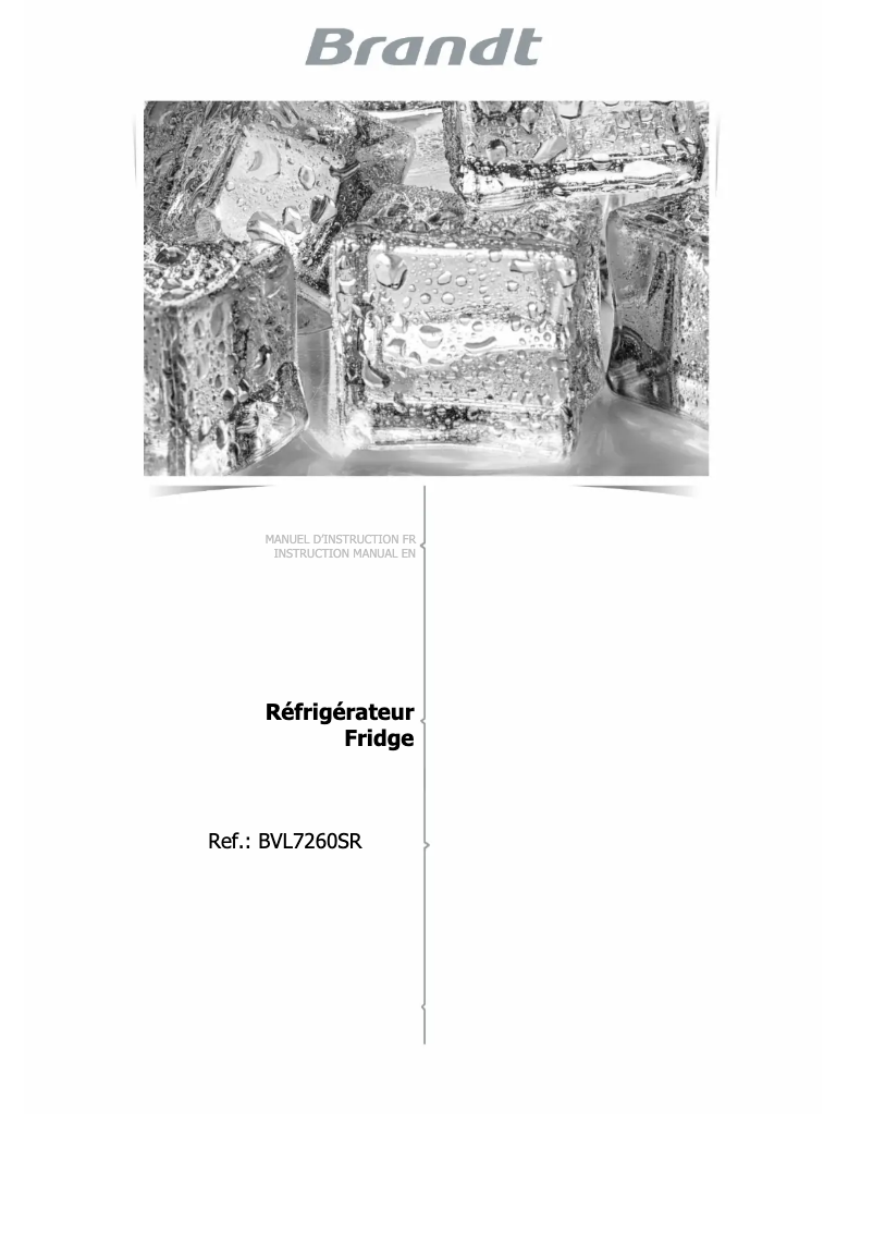 Image de la première page du manuel de l'appareil BVL7260SR