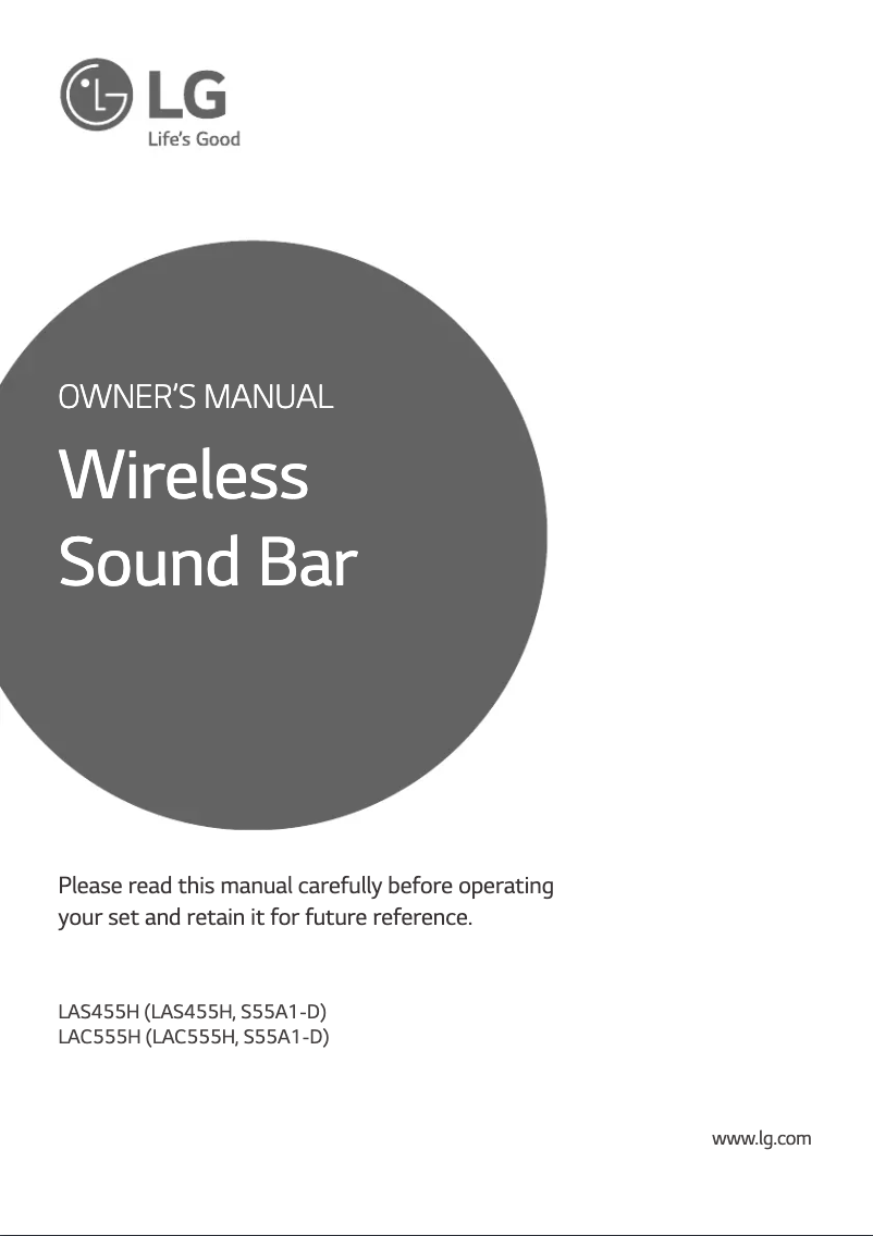 Image de la première page du manuel de l'appareil LAC555H