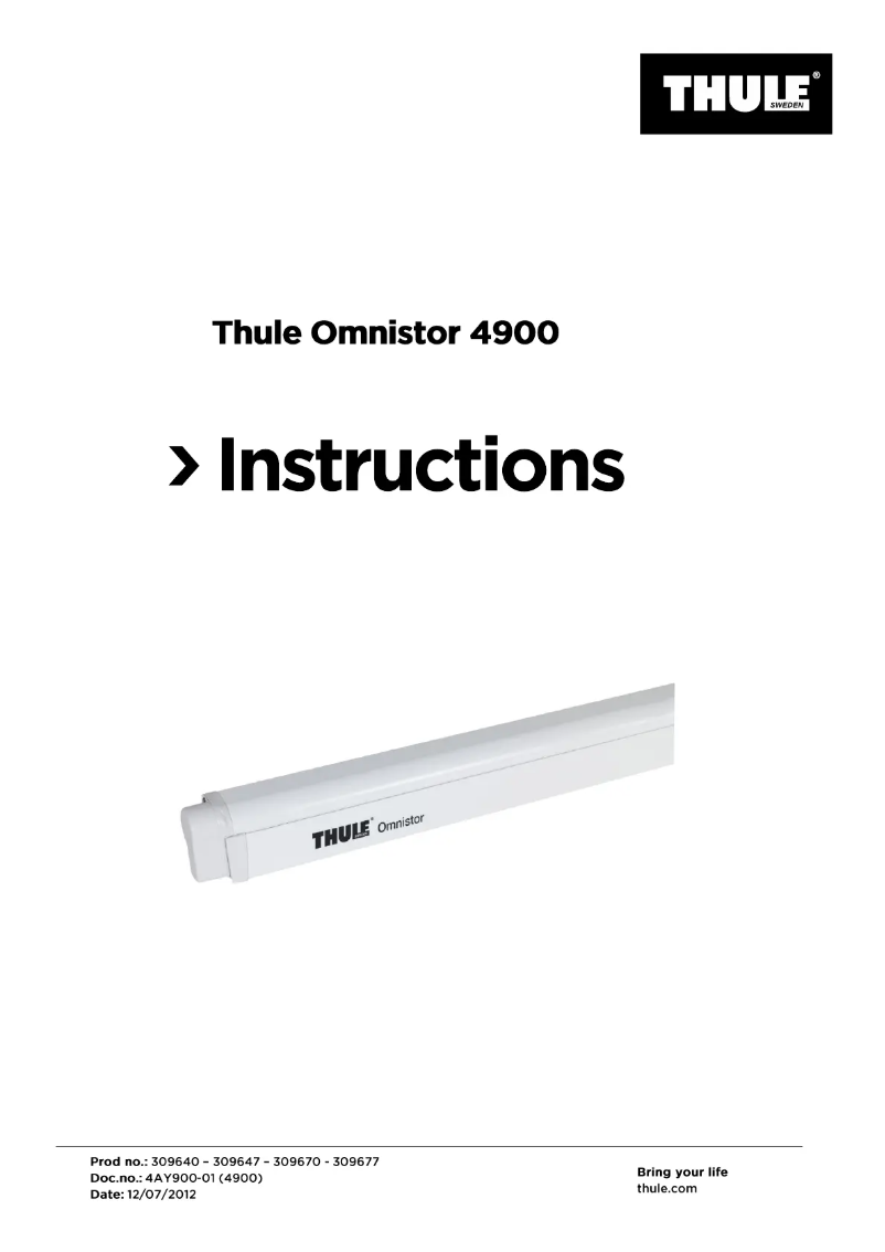 Page 1 de la notice Manuel utilisateur Thule Omnistor 4900