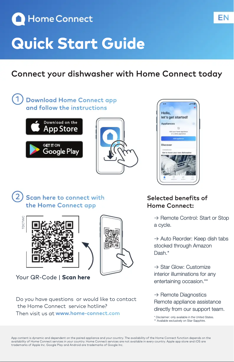 Page 1 de la notice Guide de démarrage rapide Thermador DWHD770WFM